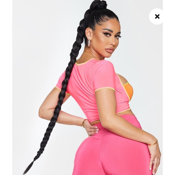 Pretty Little Thing Shape Pink Cut Out Crop Top - Picture 3 of 12